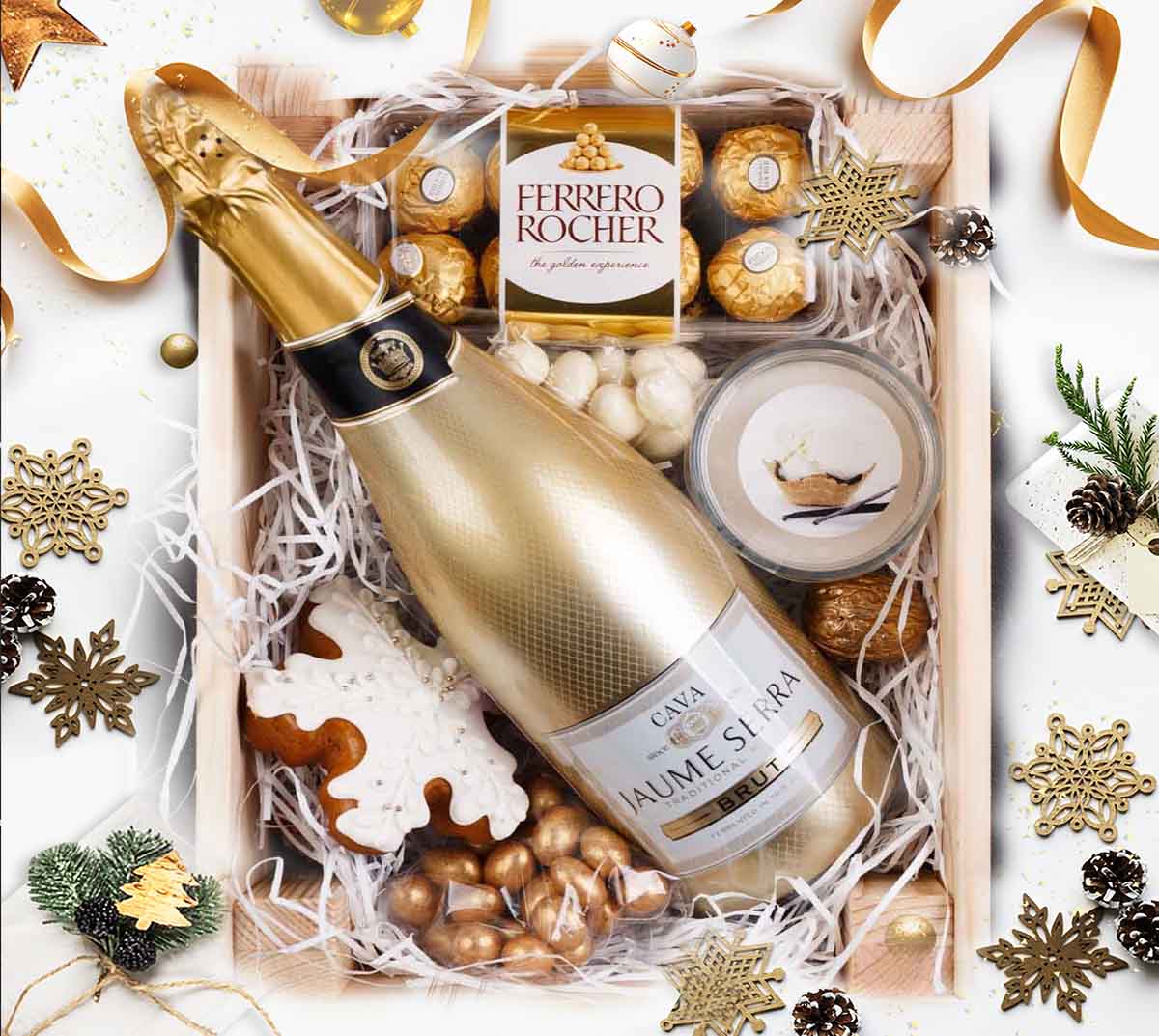 champagne sweets present box Christmas new year 7 sky event agency